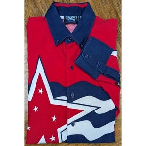 Vintage Brooks & Dunn Panhandle SLIM 16.5 -34 Red White Blue Stars USA Flag
